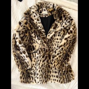 Marrakech faux fur leopard print coat